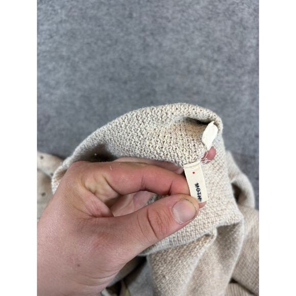 Anthropologie Moth Sweater Womens XS Gray Long Sleeve Mock Knit Eyelet Sleeves - Picture 4 of 8